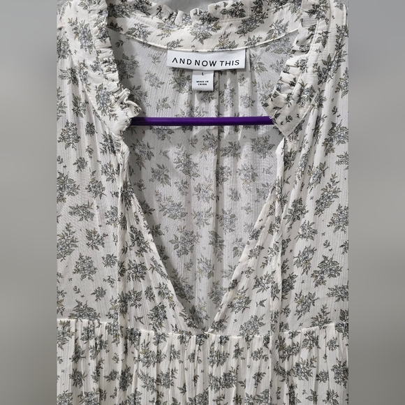 Floral Print Ruffle Sleeve To - Picture 2 of 5